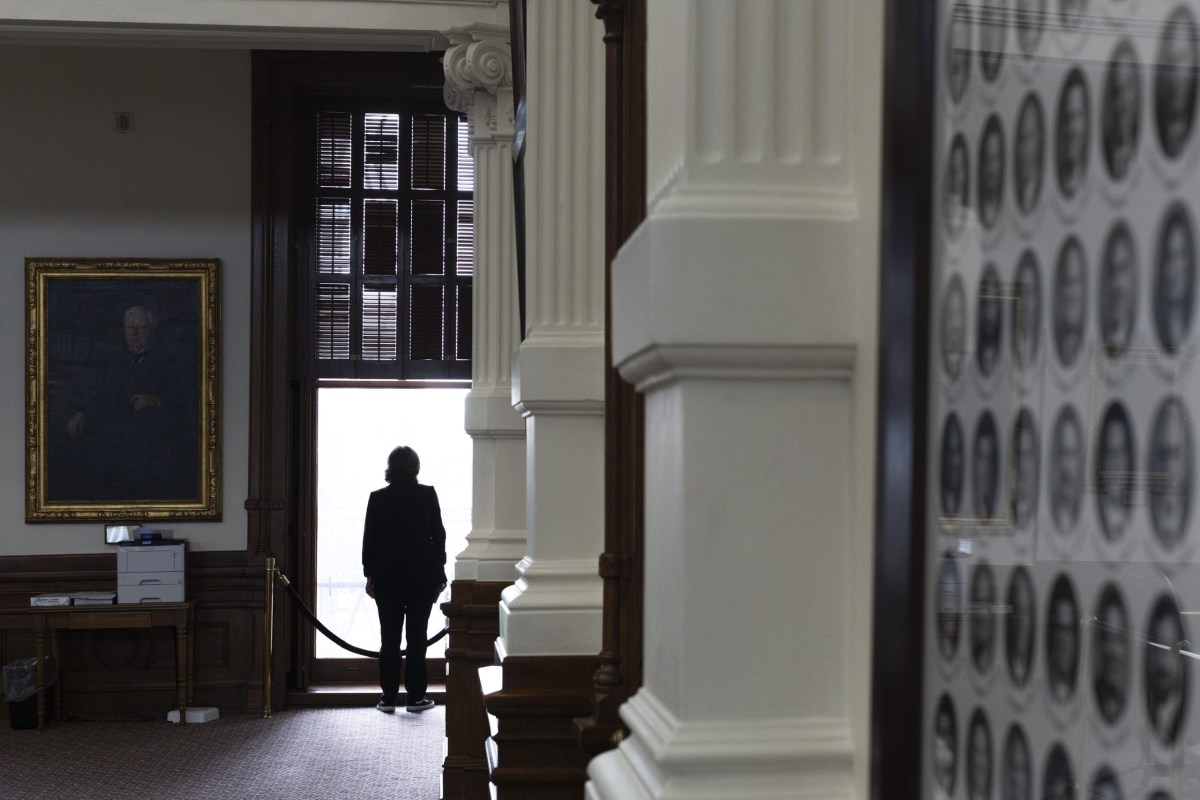 State Rep. Ann Johnson, D-Houston, looks out the window from the Texas House of Representatives chamber as the lawmakers debate bills on May 26, 2025.