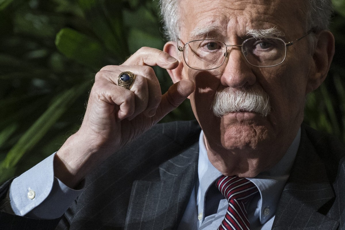 John Bolton, Former U.S. National Security Adviser, sits down with historian Garrett Graff during a one-on-one conversation at The Texas Tribune Festival 2025 in Downtown Austin, on Thursday, Nov. 13, 2025.