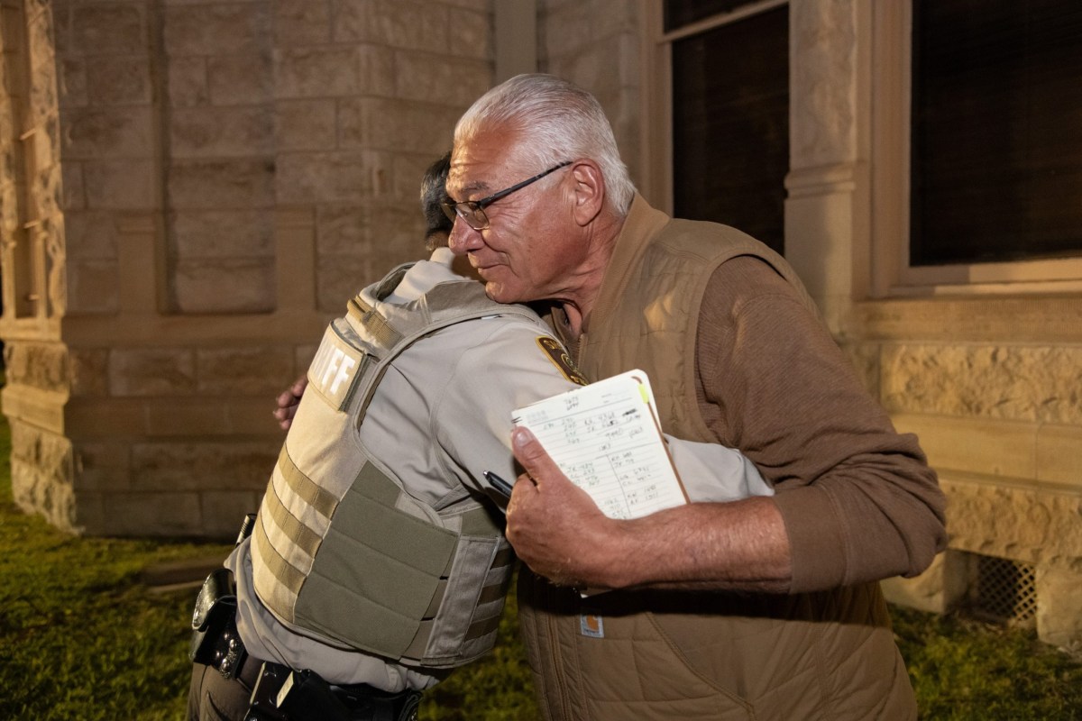 Democratic Val Verde County Sheriff Joe Frank Martinez, right, secured a fifth term in office with bipartisan support. The county tipped strongly for Donald Trump, reflecting a broader trend of Republican gains along the border.