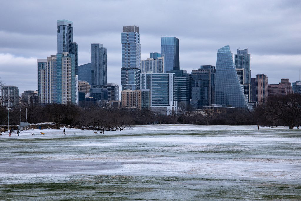 Some Austinites headed outdoors to Zilker Park with their dogs on Sunday.