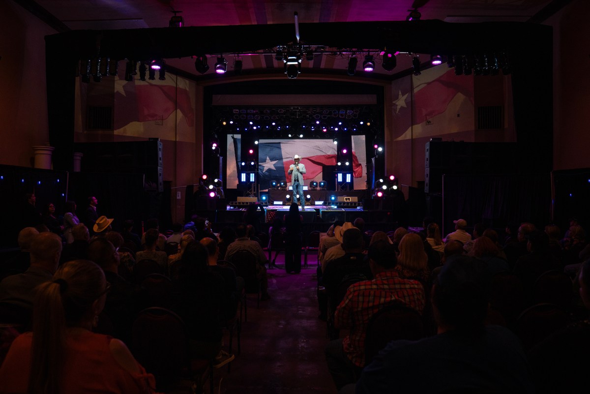 Bobby Pulido, Latin Grammy winner and now the Democratic congressional nominee for District 15, speaks during a Texas Together Rally at Cine El Rey in McAllen on March 9, 2026.